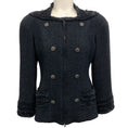 Load image into Gallery viewer, Chanel Blue / Black Tweed Zip Jacket

