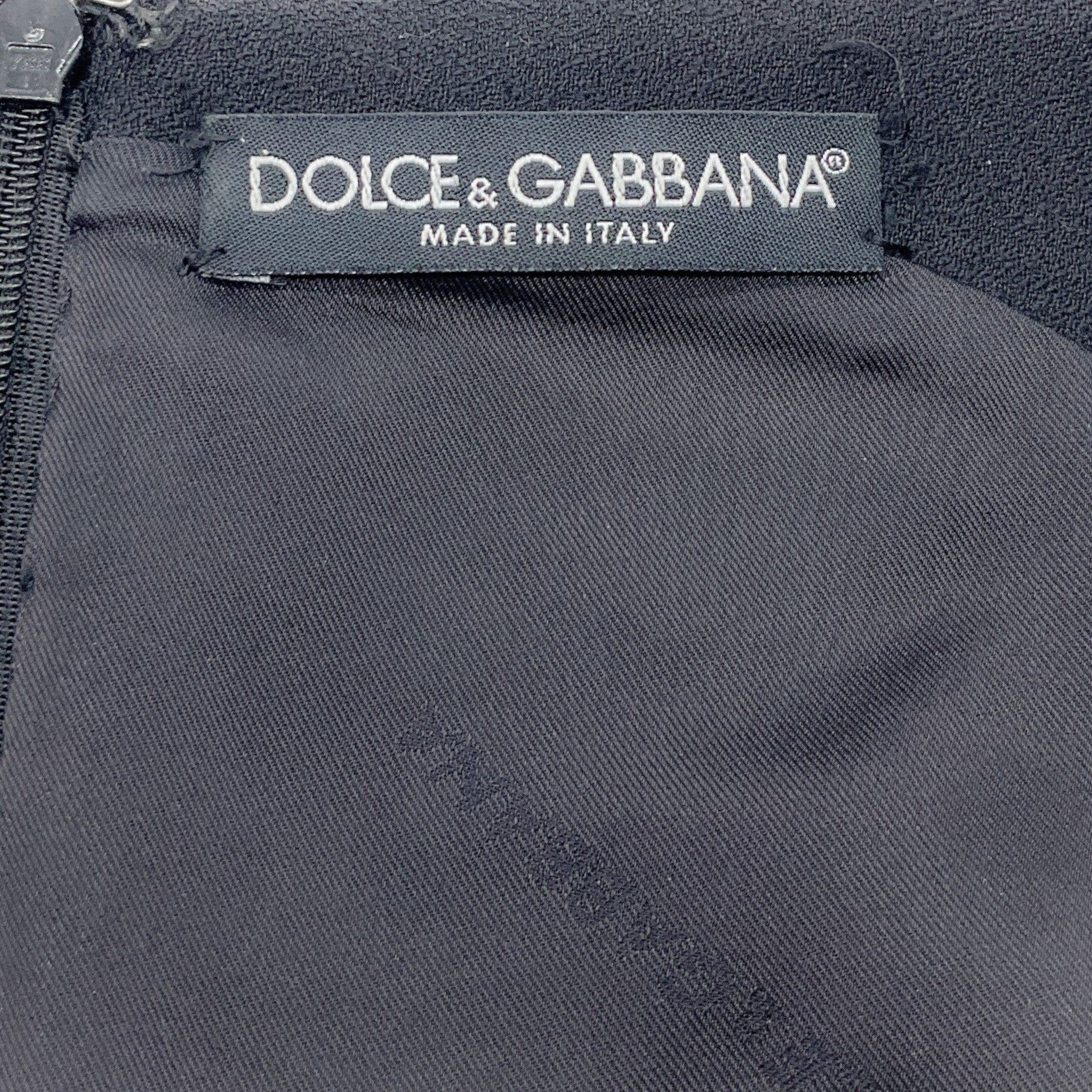 Dolce & Gabbana Black Wool Crepe Sleeveless Dress
