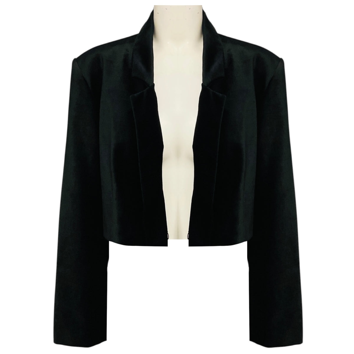 forte_forte Black Noir Cropped Velvet Jacket