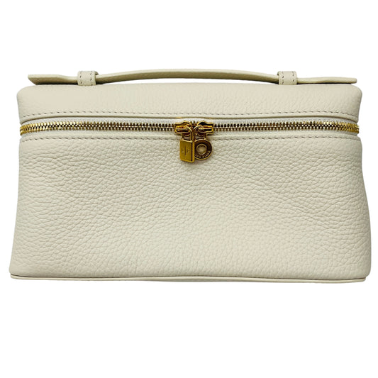 Loro Piana Ivory Grained Calfskin Leather Extra Pocket Handbag