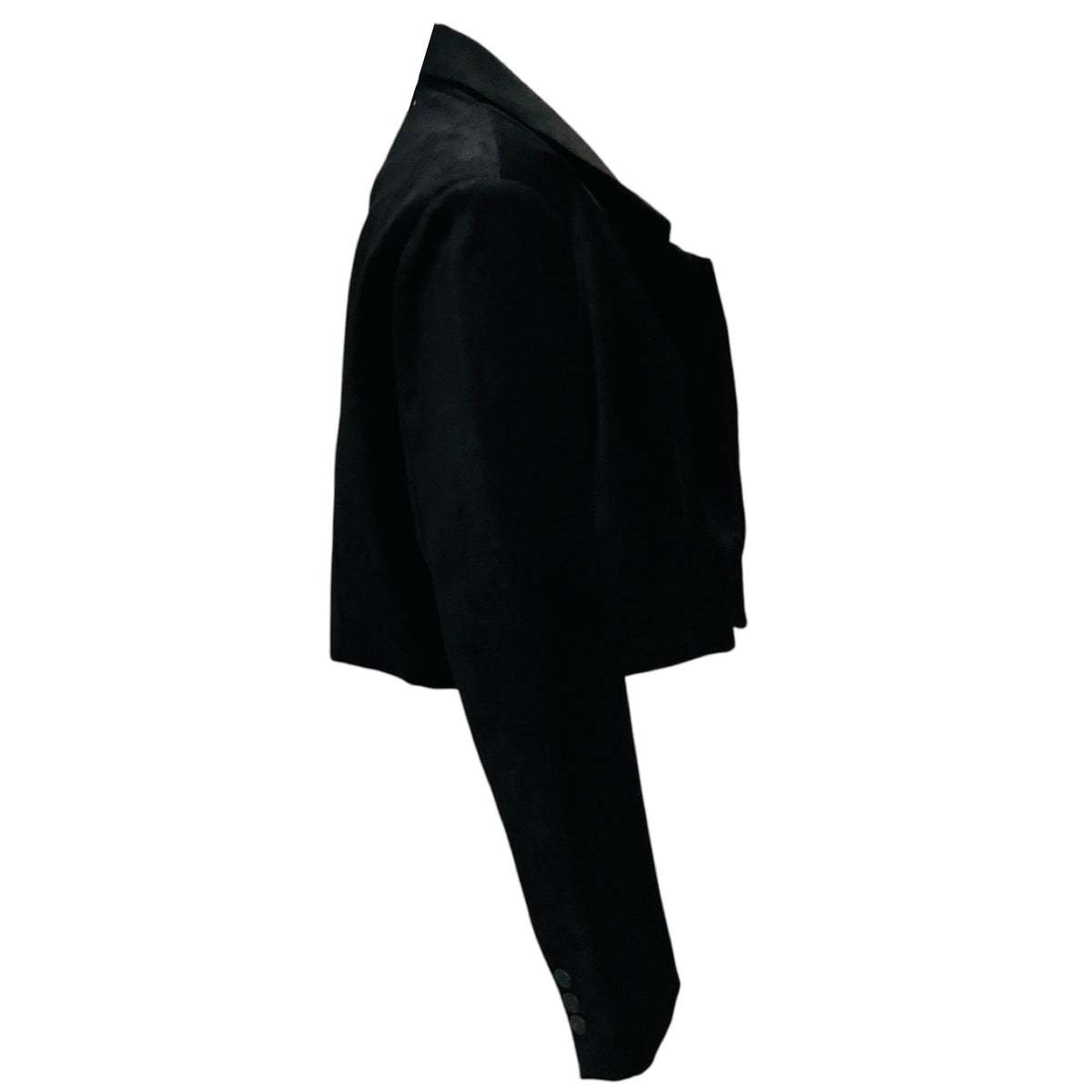 forte_forte Black Noir Cropped Velvet Jacket