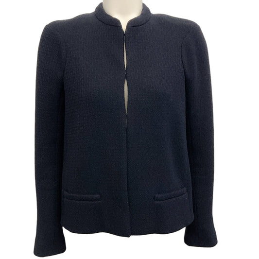 Chanel Black Wool Jacket with Inverted Back Pleat
