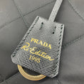 Load image into Gallery viewer, Prada Black Re-Nylon Impuntu Quilted Re-Edition 1995 Chaine Small Tote Bag
