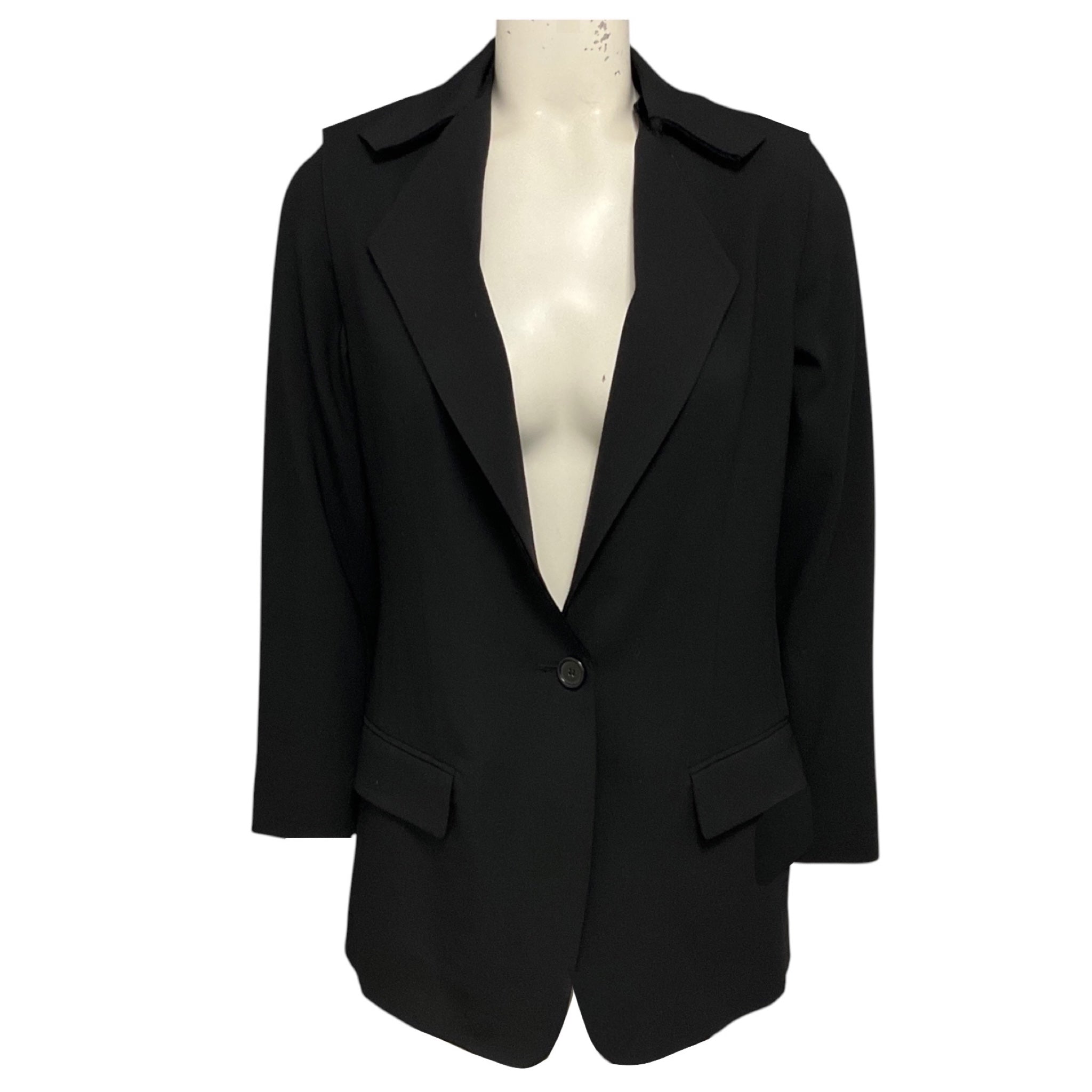 Maison Martin Margiela Black Layered Two Piece Wool Blazer Jacket