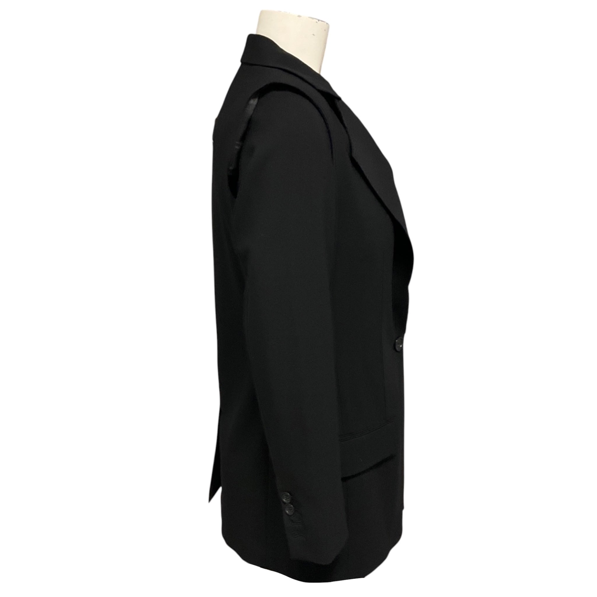 Maison Martin Margiela Black Layered Two Piece Wool Blazer Jacket