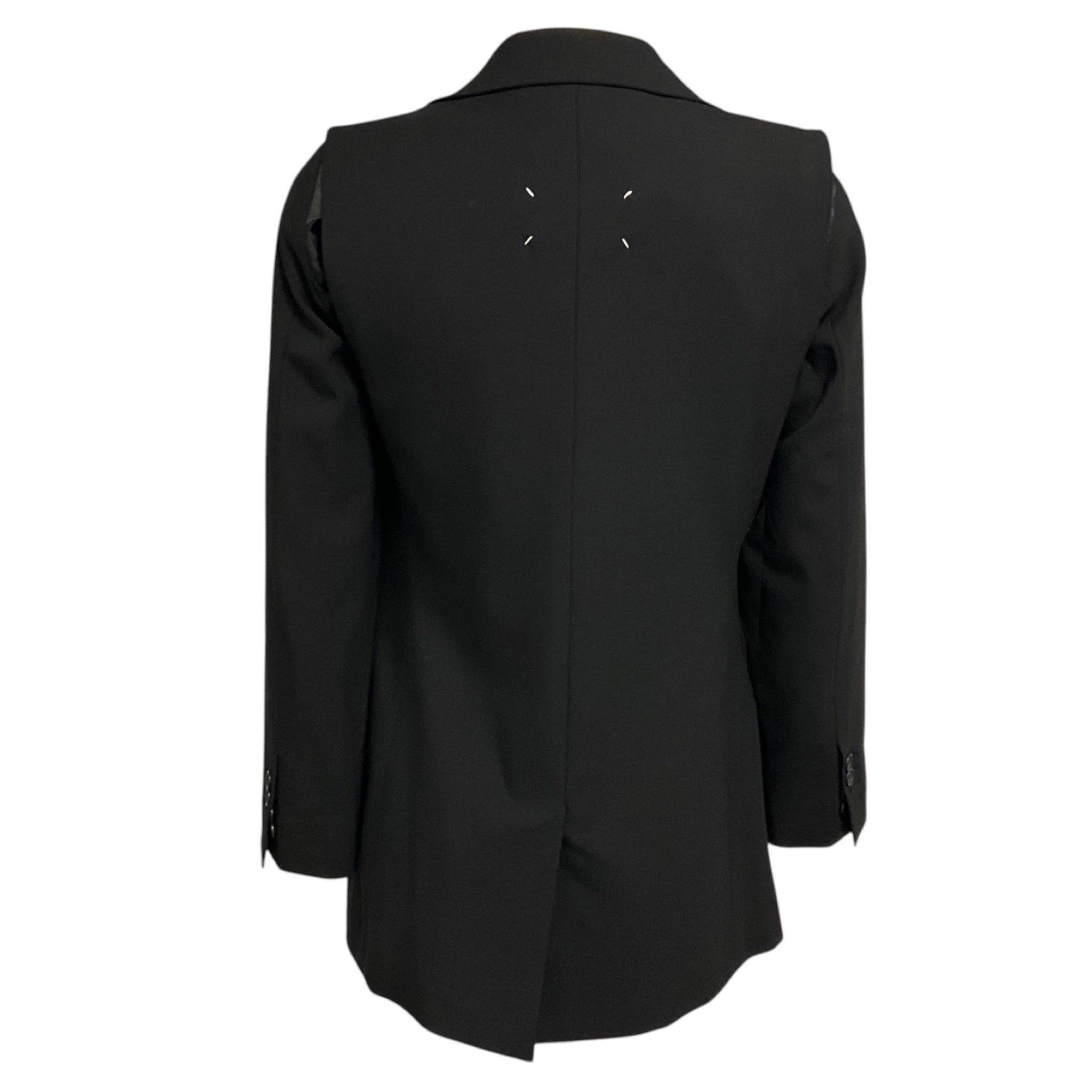 Maison Martin Margiela Black Layered Two Piece Wool Blazer Jacket