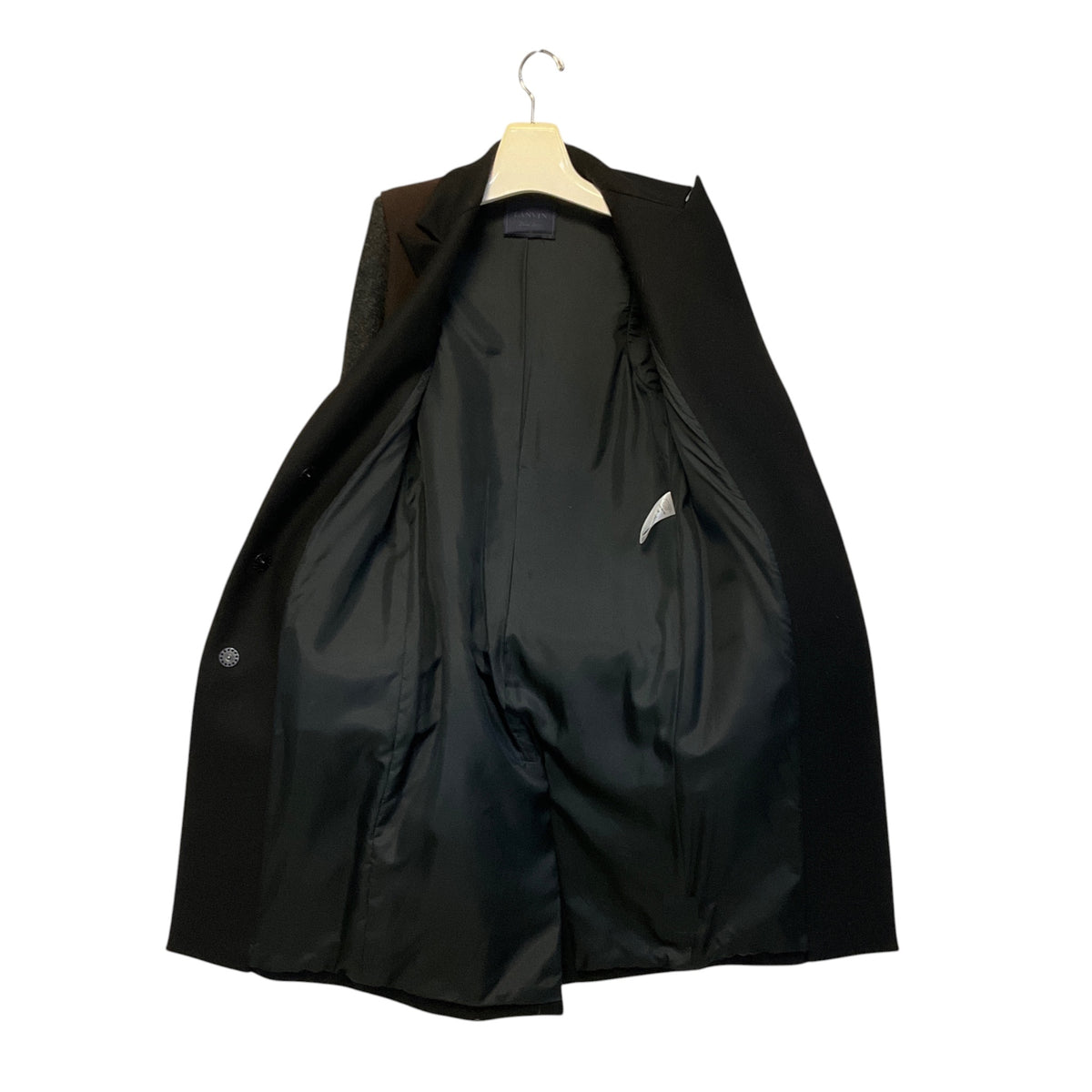 Lanvin Brown / Black / Charcoal Grey Wool Coat