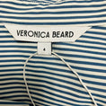 Load image into Gallery viewer, Veronica Beard Blue / Off White Jacinda Striped Stretch Cotton Poplin Shirtdress / Midi Dress
