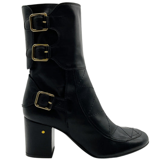 Laurence Dacade Black Quilted Leather Moto Boots