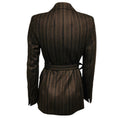 Load image into Gallery viewer, Akris Brown / Black Striped Cashmere Jacket with Belt
