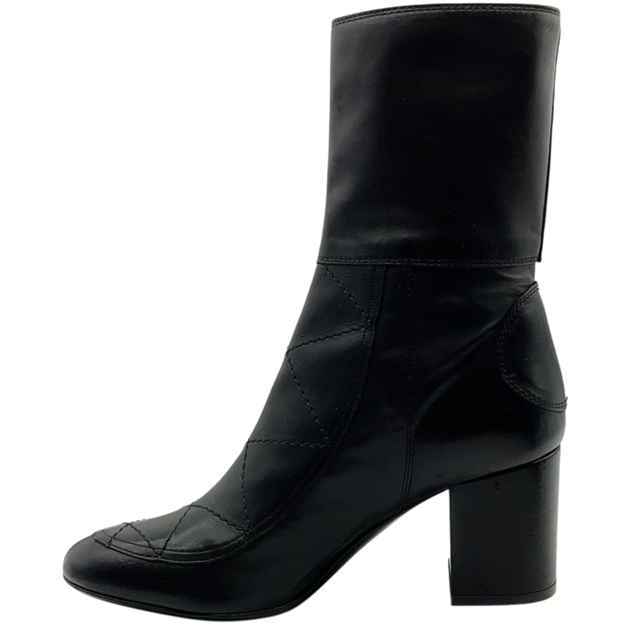 Laurence Dacade Black Quilted Leather Moto Boots