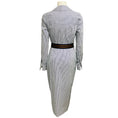 Load image into Gallery viewer, Veronica Beard Blue / Off White Jacinda Striped Stretch Cotton Poplin Shirtdress / Midi Dress
