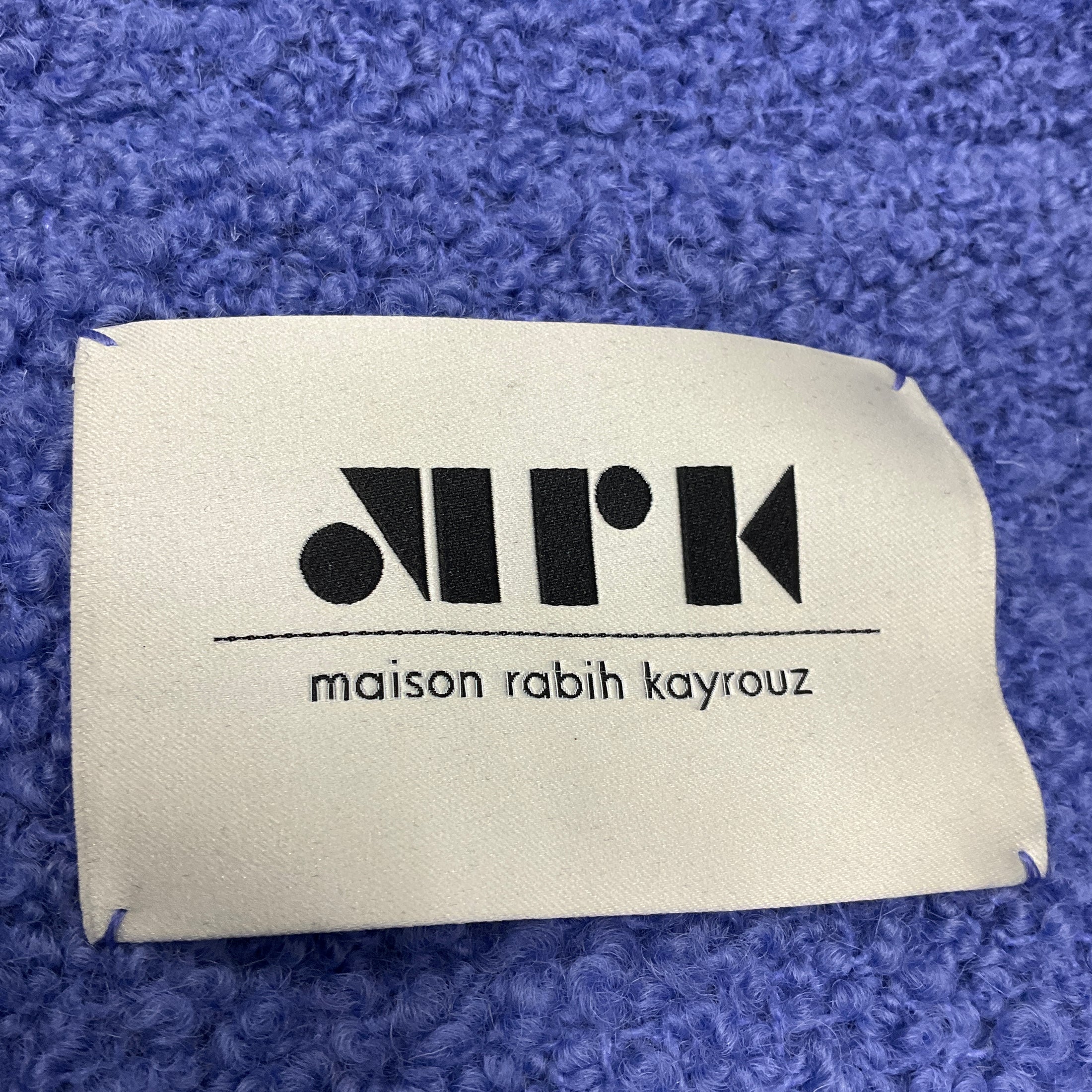 Maison Rabih Kayrouz Purple Oversized Mid Length Boucle Wool Coat