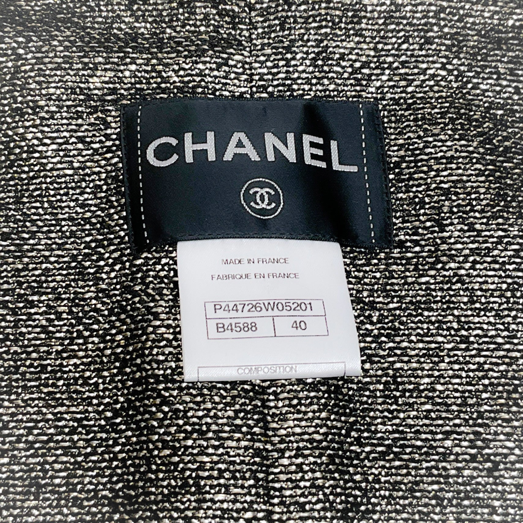 Chanel Black / Silver Open Front Jacket