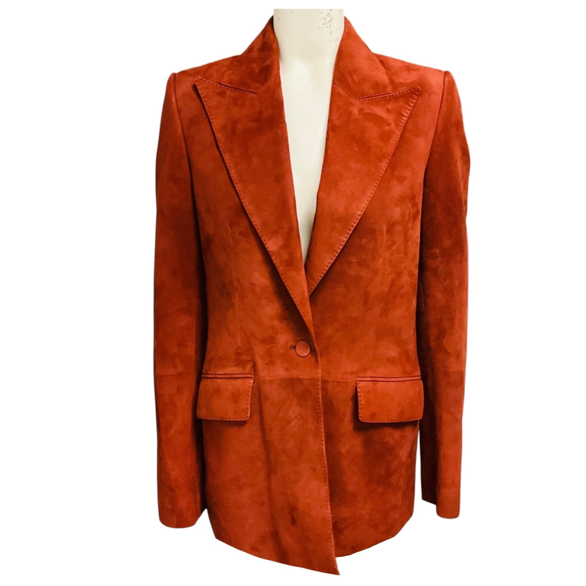 Gabriela Hearst Cognac Brown Leiva Suede Blazer
