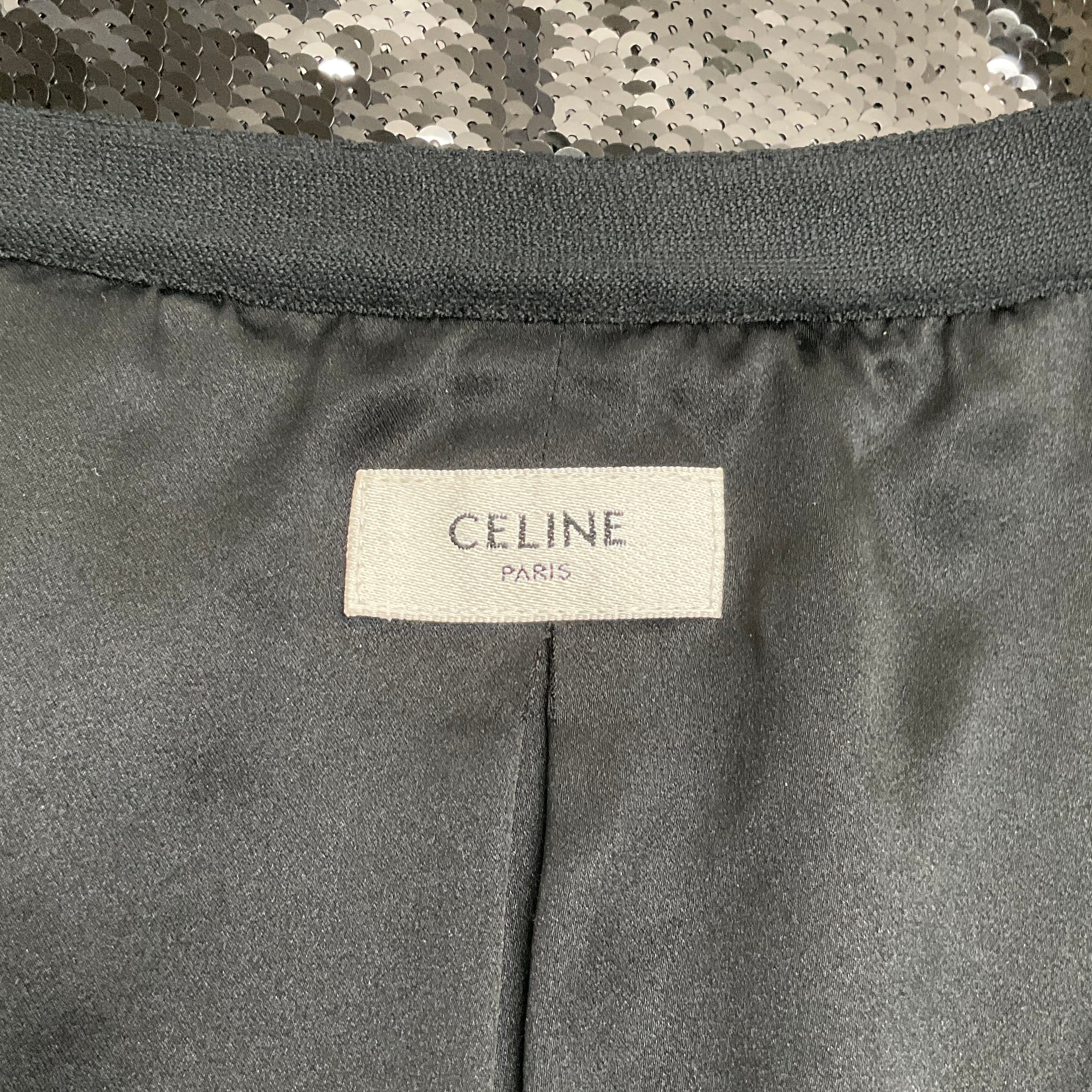 Celine Black Sequin Open Evening Jacket