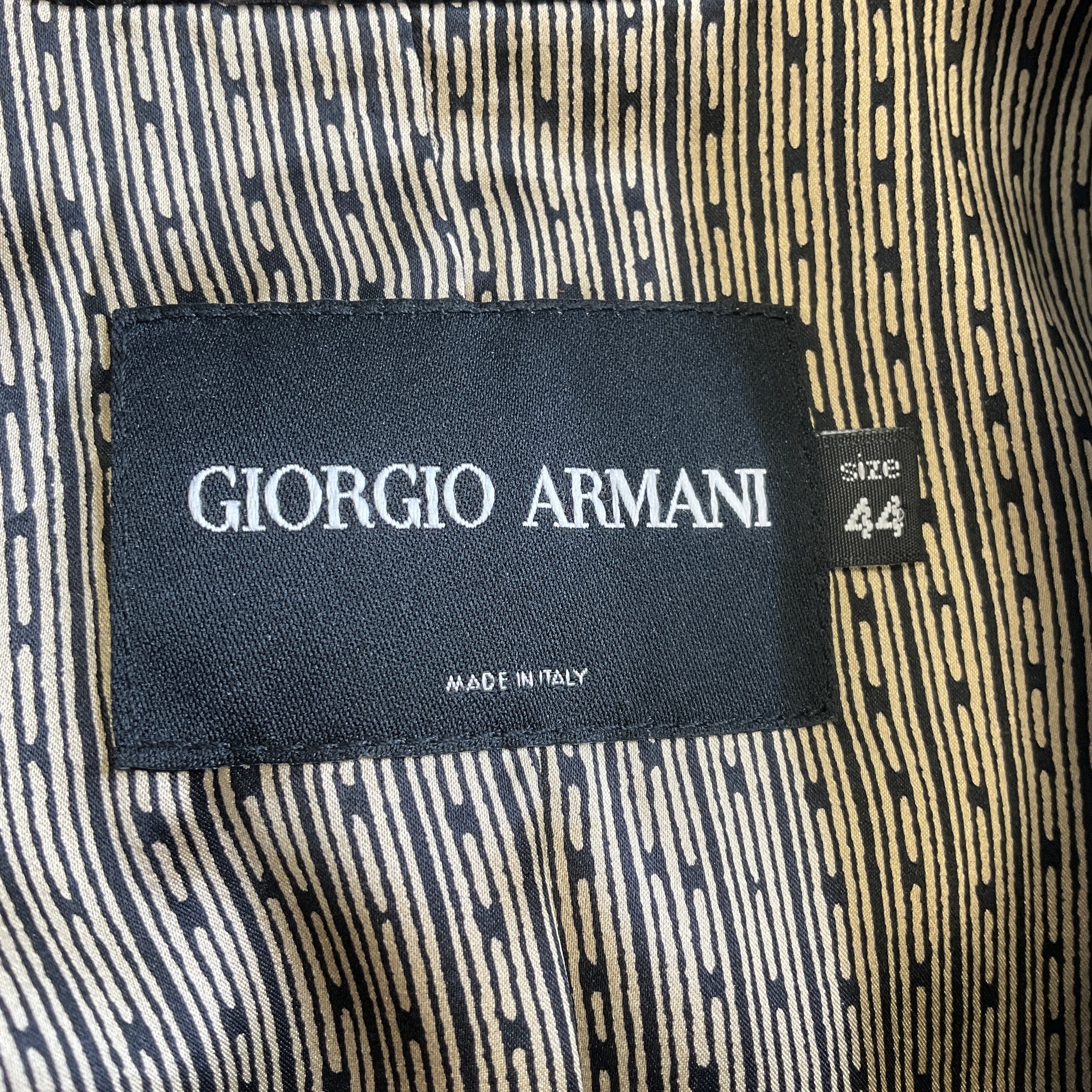 Giorgio Armani Black / Brown Lambskin Leather Trimmed Calf Hair Jacket