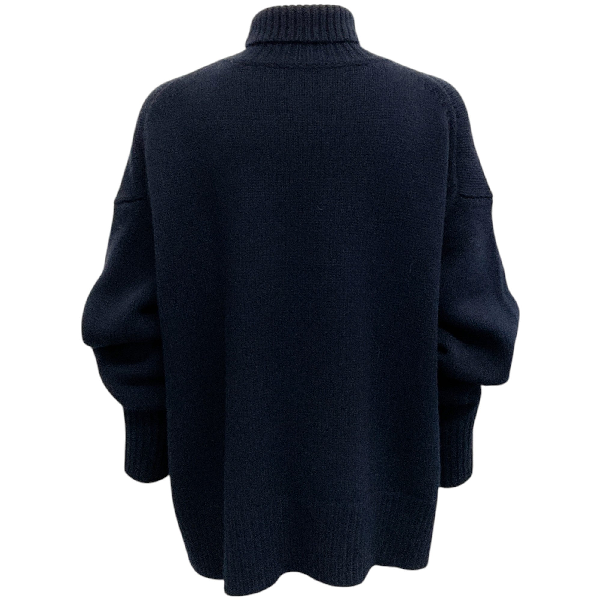 The Row Navy Blue Oversized Cashmere Turtleneck Sweater