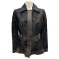 Load image into Gallery viewer, Giorgio Armani Black / Brown Lambskin Leather Trimmed Calf Hair Jacket
