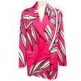 Load image into Gallery viewer, Rochas Hot Pink / White / Black Floral Print Structured Blazer Jacket
