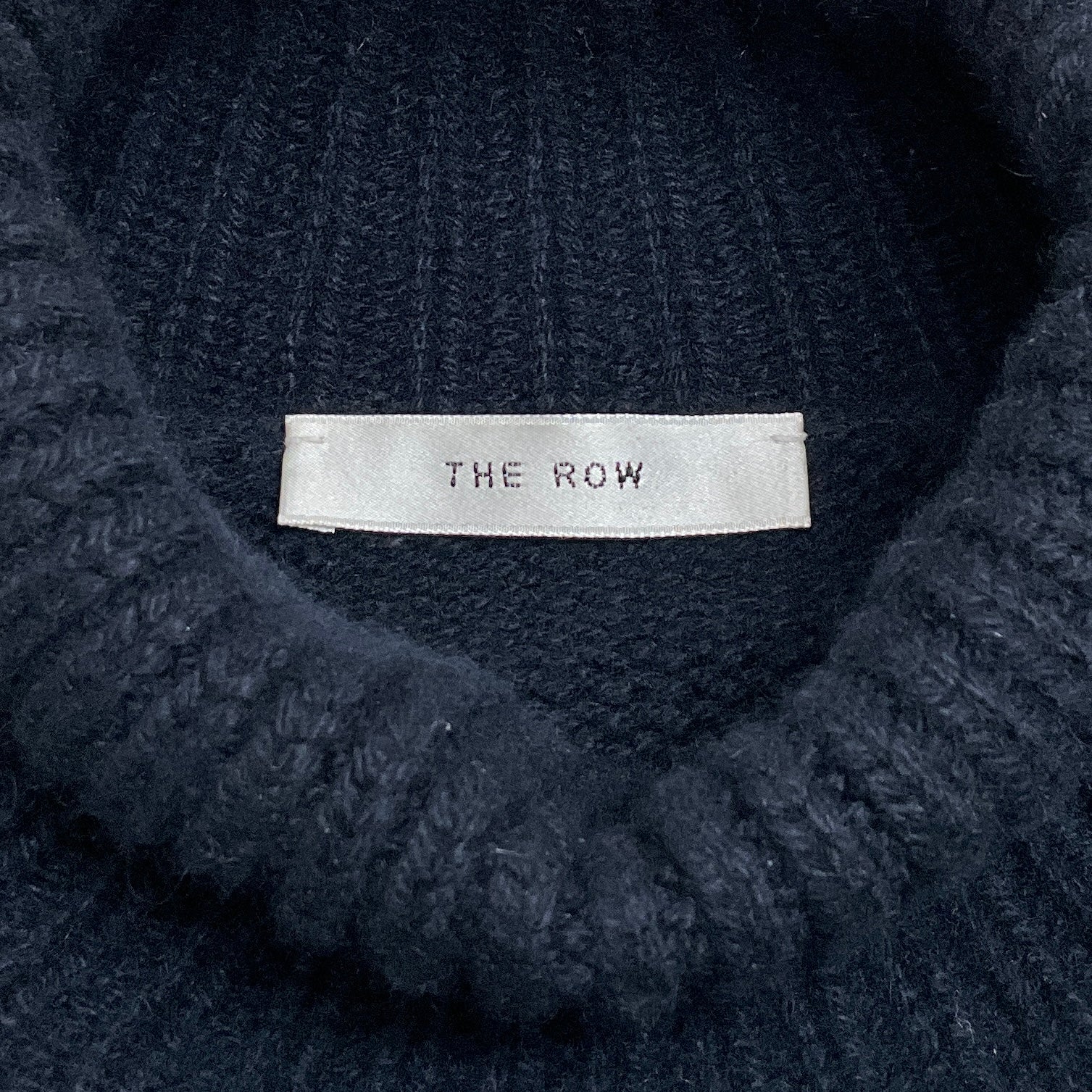 The Row Navy Blue Oversized Cashmere Turtleneck Sweater