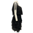 Load image into Gallery viewer, Gemy Maalouf Black Sequined Tiered Mesh Tulle Cocktail Dress
