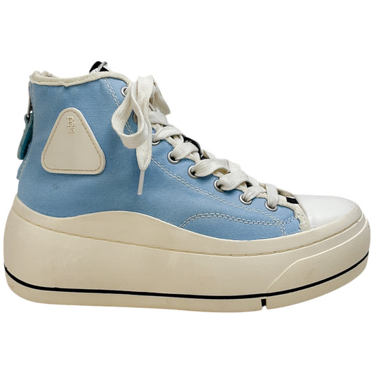 R13 Steel Blue Checkerboard Kurt High Top Sneakers