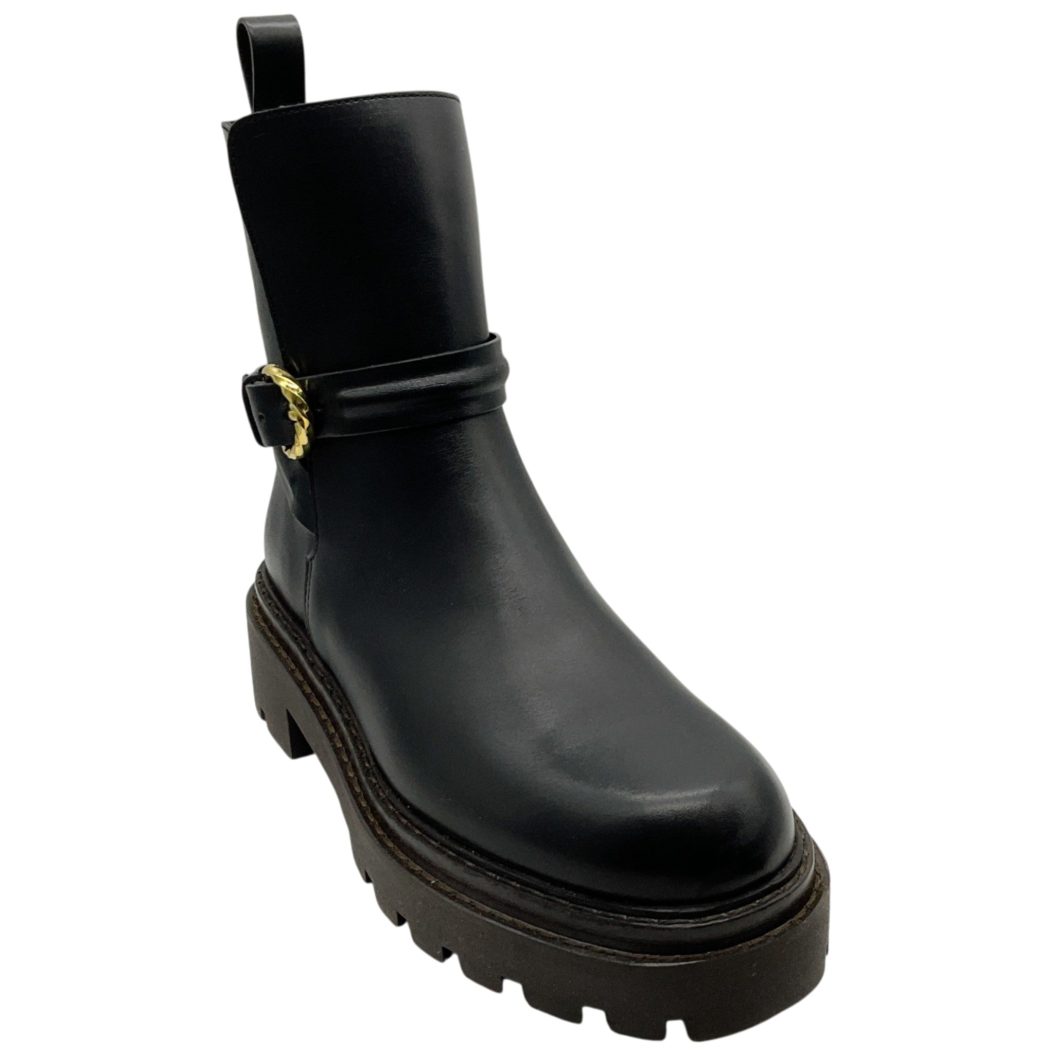 Ulla Johnson Black Leather Lennon Lugsole Boots