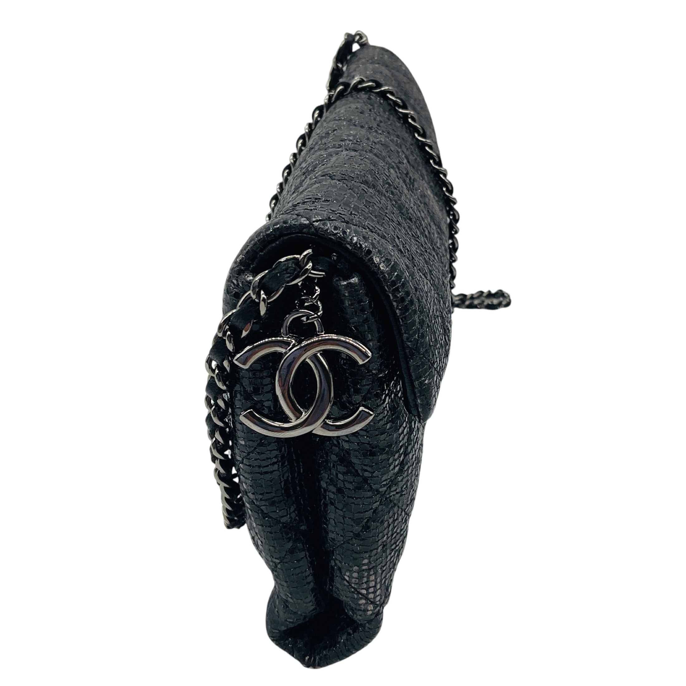 Chanel Black Calfskin Leather Limited Edition Christmas 2014 Evening Bag
