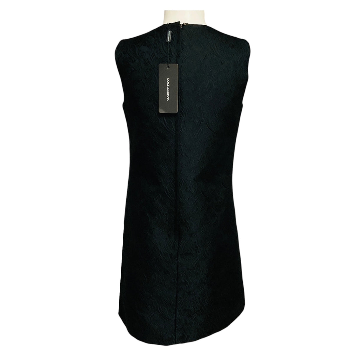 Dolce & Gabbana Black Sleeveless Brocade Cocktail Dress