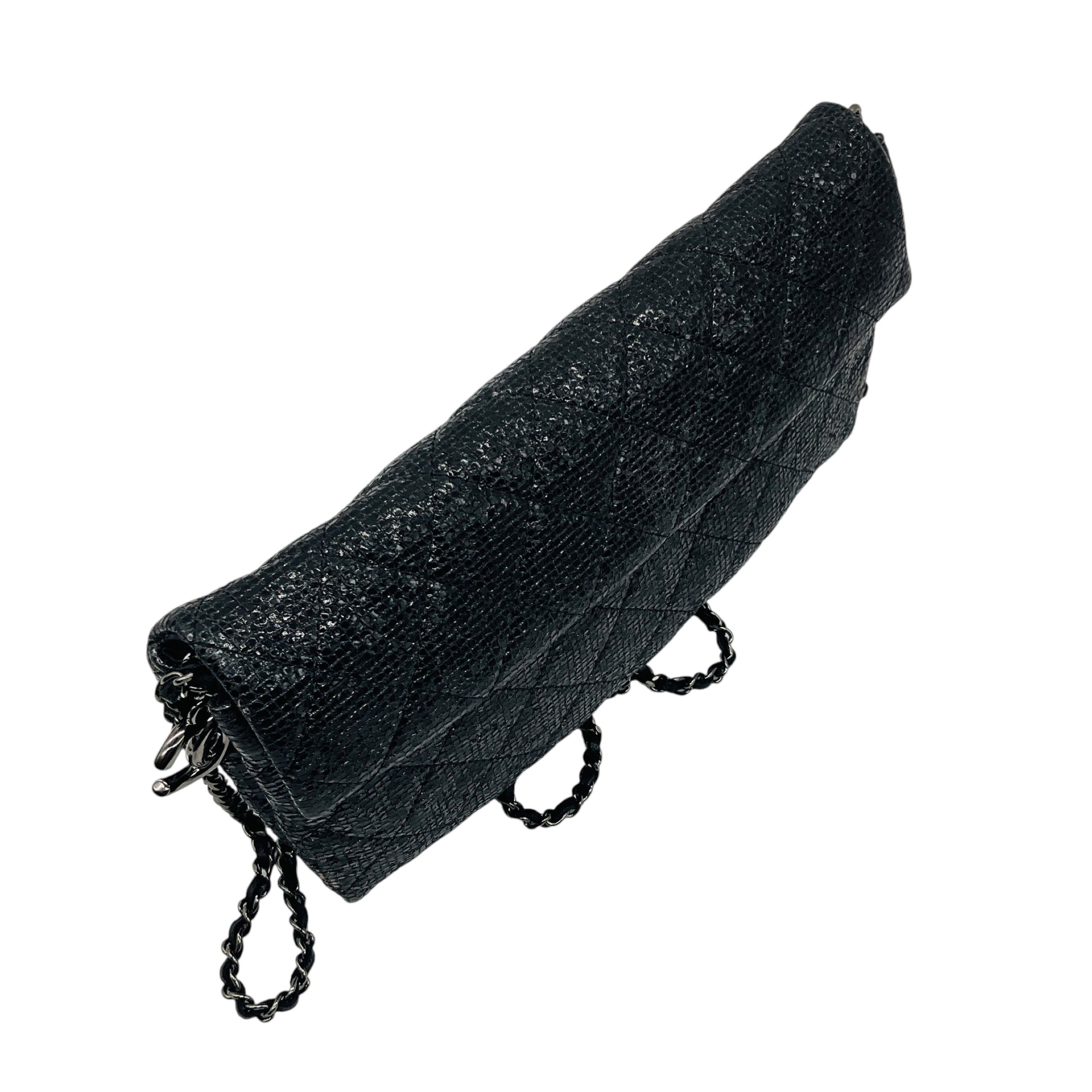 Chanel Black Calfskin Leather Limited Edition Christmas 2014 Evening Bag