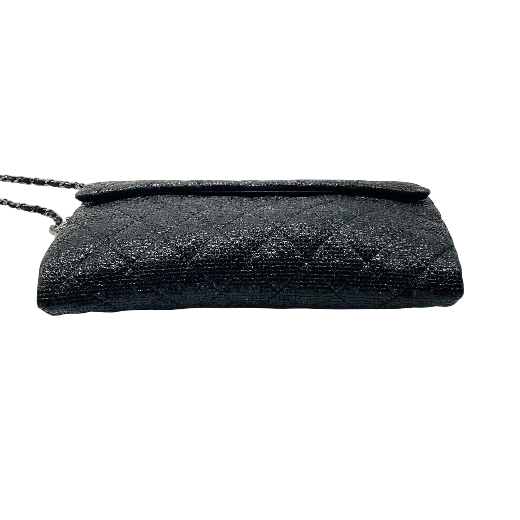 Chanel Black Calfskin Leather Limited Edition Christmas 2014 Evening Bag