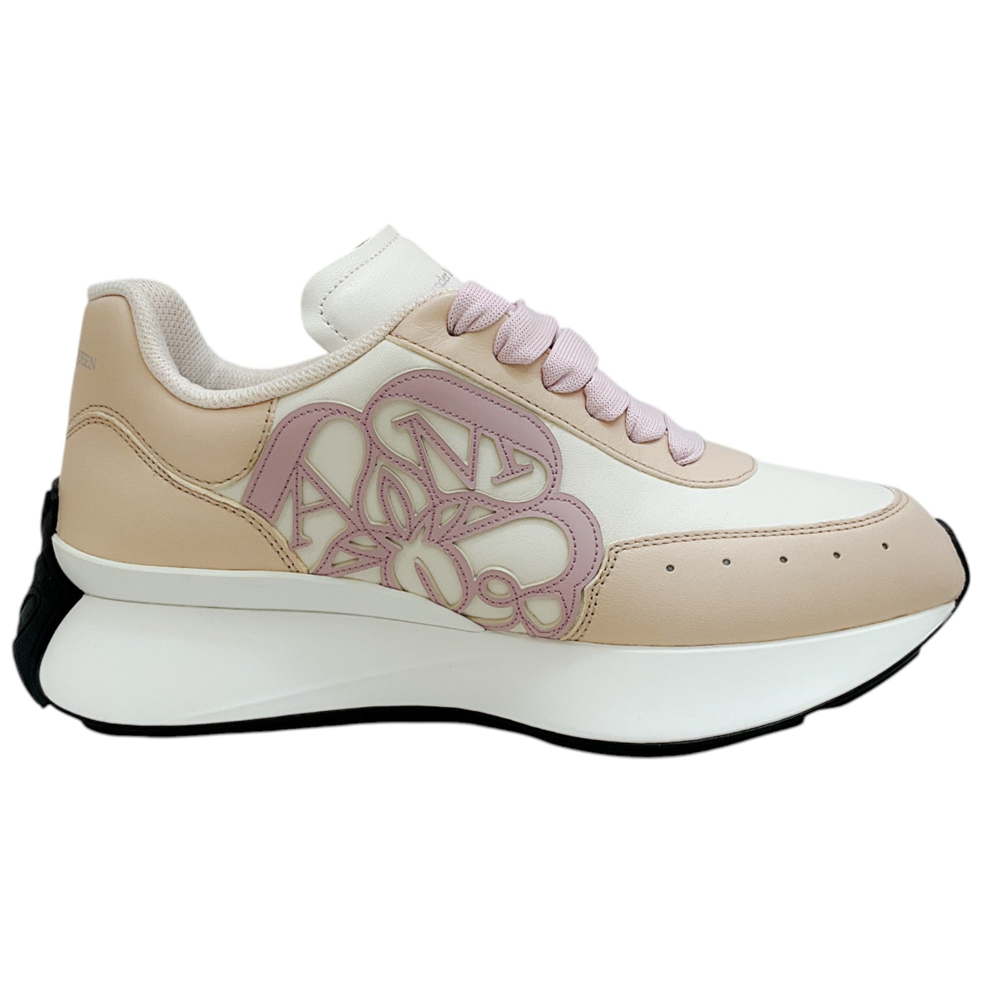 Alexander McQueen Off White / Pink / Beige Seal Sprint Runner Sneakers