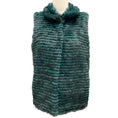 Load image into Gallery viewer, Gorski Teal Dyed Mink Fur Horizontal Layered Vest
