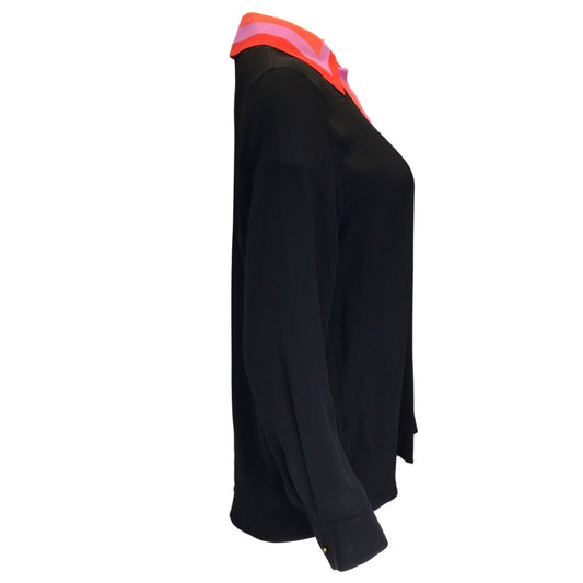 Roksanda Black / Red / Pink Long Sleeved Silk Blouse
