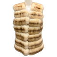 Load image into Gallery viewer, Tan Reversible Lace Trimmed Sable Fur and Cashmere Knit Vest
