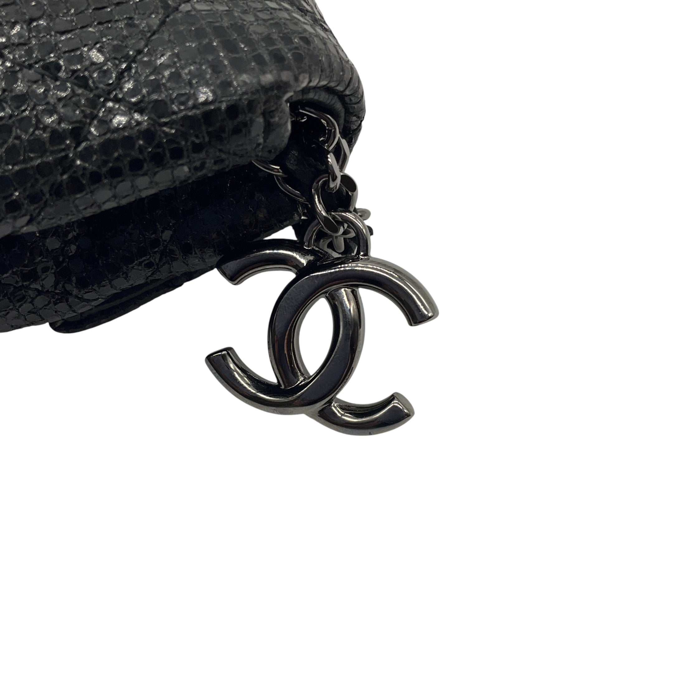 Chanel Black Calfskin Leather Limited Edition Christmas 2014 Evening Bag