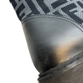 Load image into Gallery viewer, Fendi Black Leather & FF Motif Sock Knit Rockoko Combat Boots
