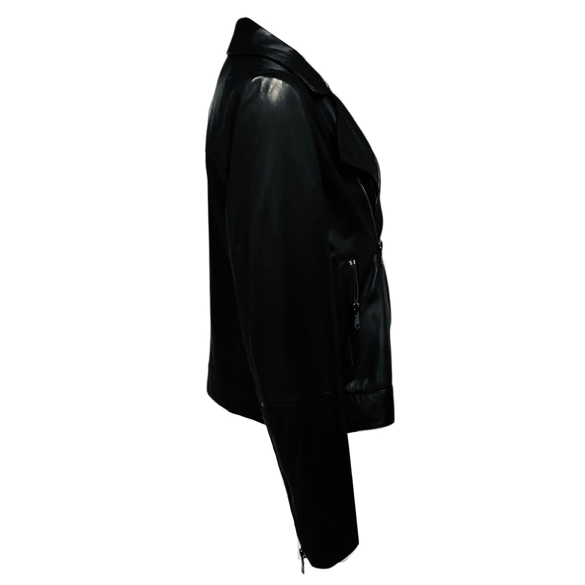 J Brand Black Letty Lamb Leather Moto Jacket