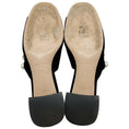 Load image into Gallery viewer, Miu Miu Black Velvet and Patent Leather Slingback Pumps With Silver Chain and Pearl Detail
