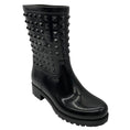 Load image into Gallery viewer, Valentino Black Rockstud Rubber Rain Boots
