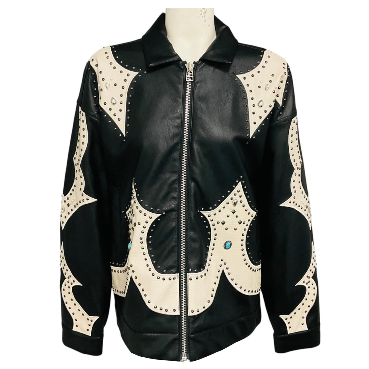 Mother Black The Zip It Secret Society Faux Leather Jacket