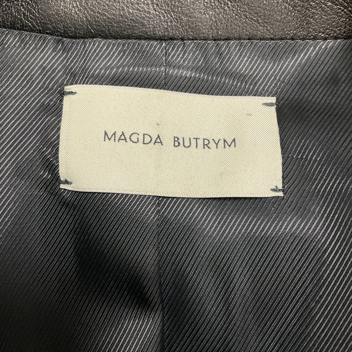 Magda Butrym Black Oversized Sheepskin Leather Coat