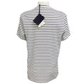Load image into Gallery viewer, Prada White / Navy Triangle Logo Plaque Striped Cotton T-Shirt Top
