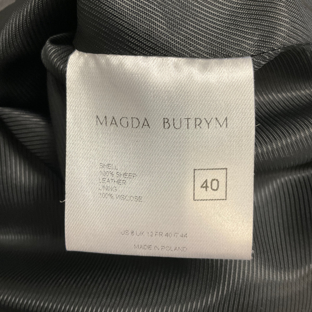 Magda Butrym Black Oversized Sheepskin Leather Coat
