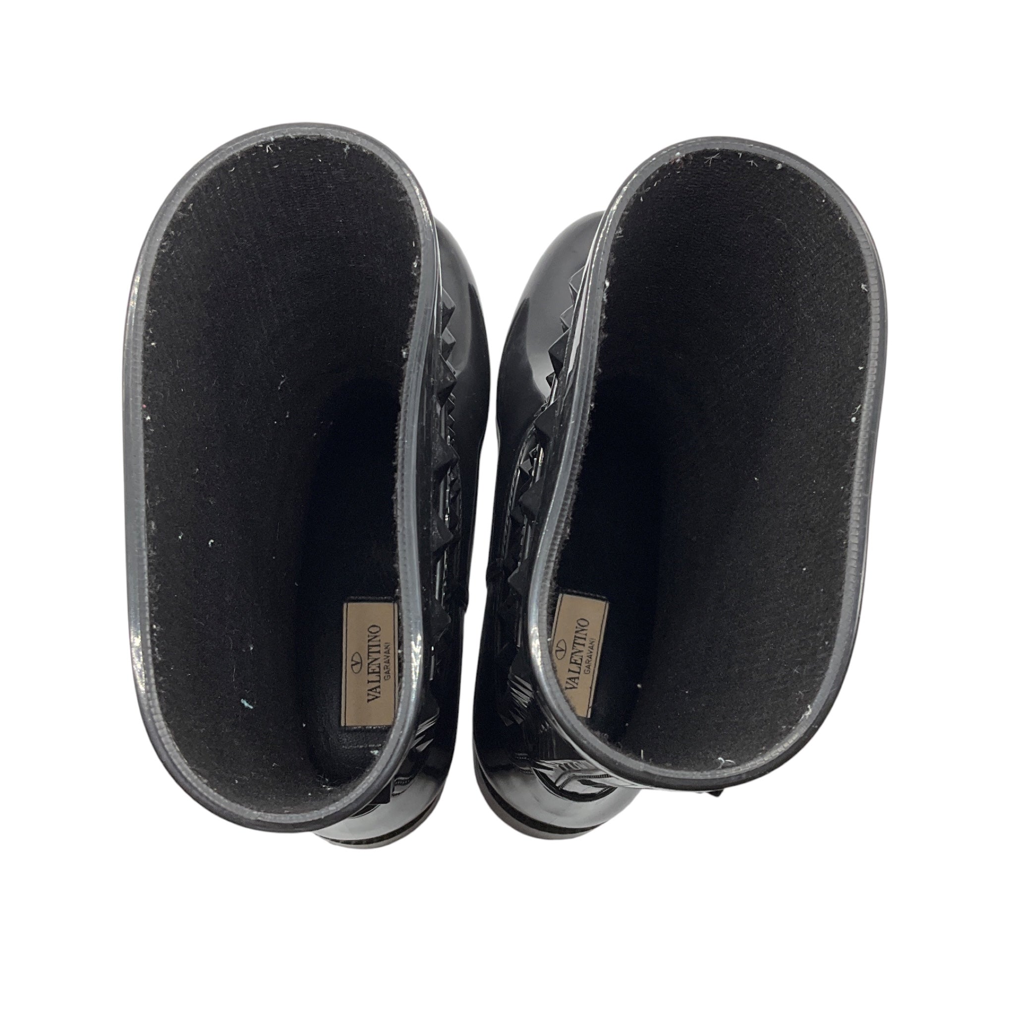 Valentino Black Rockstud Rubber Rain Boots