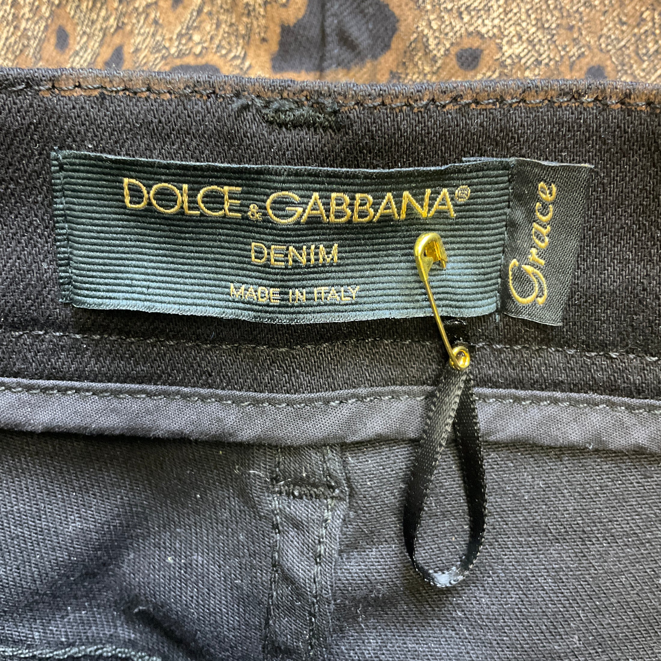 Dolce & Gabbana Brown / Black Leopard Print Skinny Denim Pants