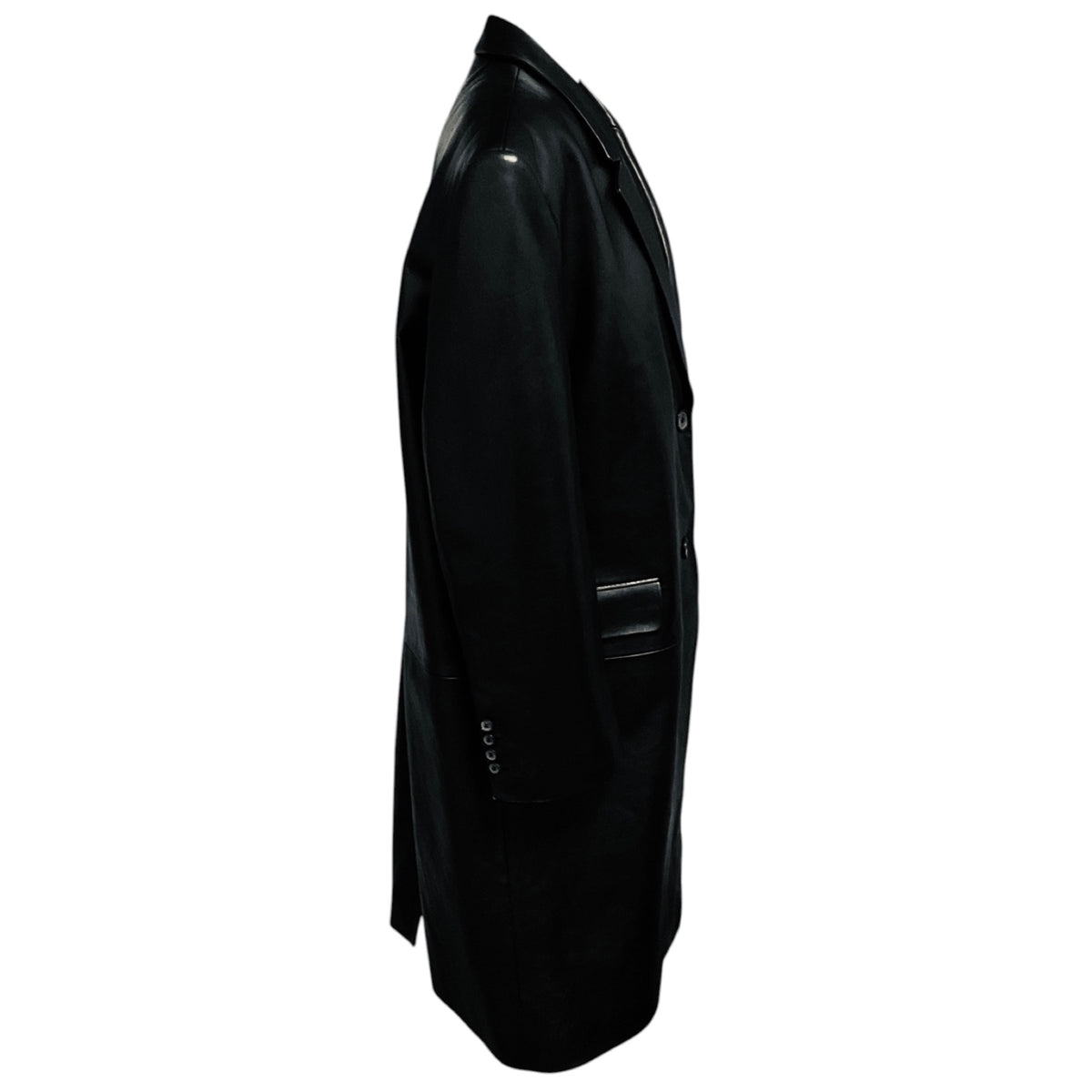 Magda Butrym Black Oversized Sheepskin Leather Coat