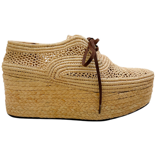 Robert Clergerie Rattan Platform Lace Up Oxfords