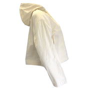 Peserico Cream / Silver Monili Beaded Detail Hooded Full Zip Jacket